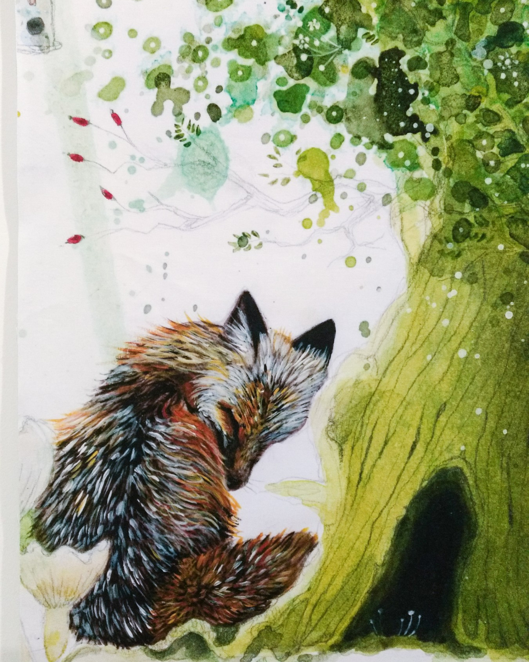 Drappo Illustrato: La Volpe e l'Albero