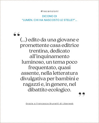 Copertina evento  Francesca Brunetti di Liberweb dice di  "Lumen. Chi ha nascosto le stelle?"