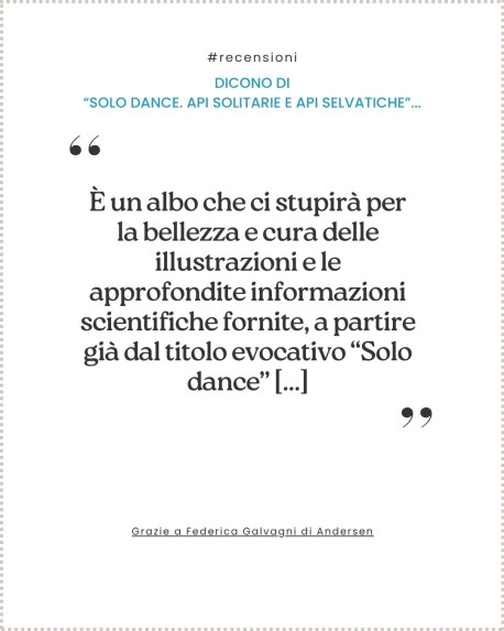 Dicono di “SOLO DANCE. API SOLITARIE E API SELVATICHE”...